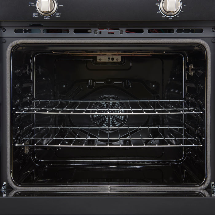 Forno Vomero 30-Inch Wall Oven, Black, 5 cu.ft Capacity, 3550 Watts Convection, Mechanical Controls, Manuel Steam Clean