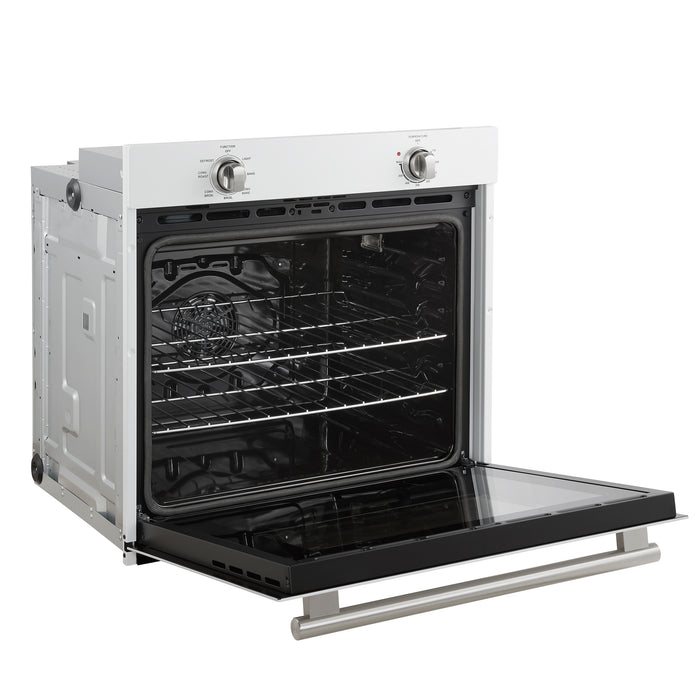 Forno Vomero 30-Inch Wall Oven, White, 5 cu.ft Capacity, 3550 Watts Convection, Mechanical Controls, Manuel Steam Clean