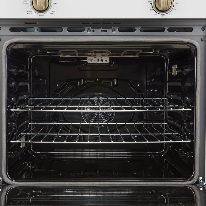 Forno Vomero 30-Inch Wall Oven, White, 5 cu.ft Capacity, 3550 Watts Convection, Mechanical Controls, Manuel Steam Clean