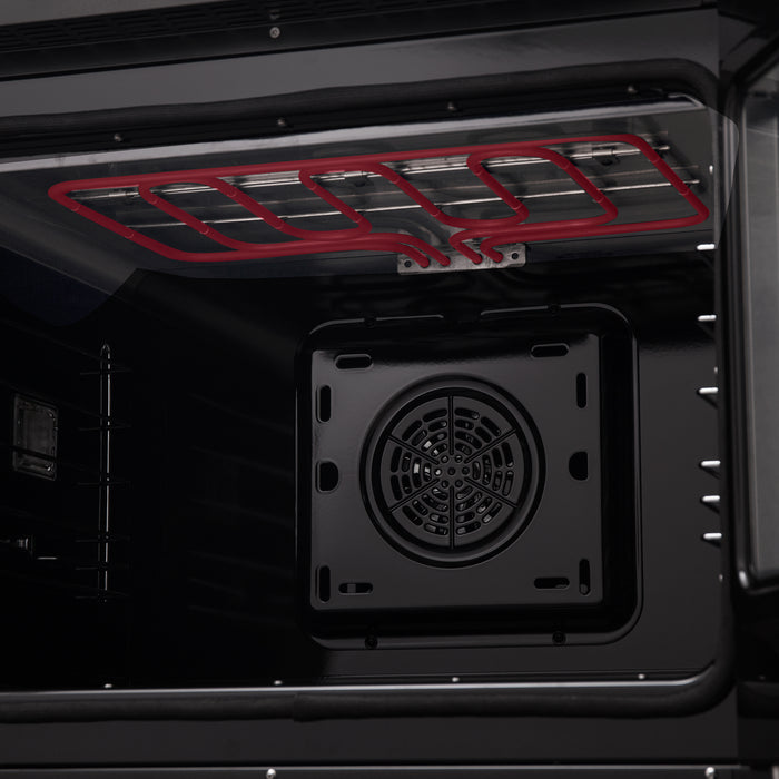 Forno Asti 30-Inch Double Electric Wall Oven with Upper French Doors in Black & Antique Brass, 7.36 cu. ft. Dual True Convection, 7,200W, Air Fry, Sous Vide, Self-Clean