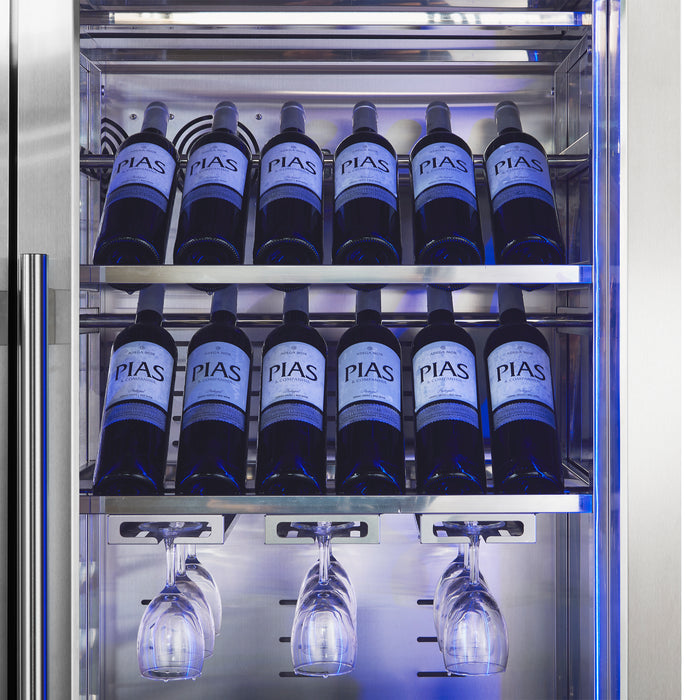 Abruzzo 48" Wine Cooler, Dual Zone, 30 cu.ft., 130 bottles, Display & Service Shelves, Stemware Racks, Rust resistant