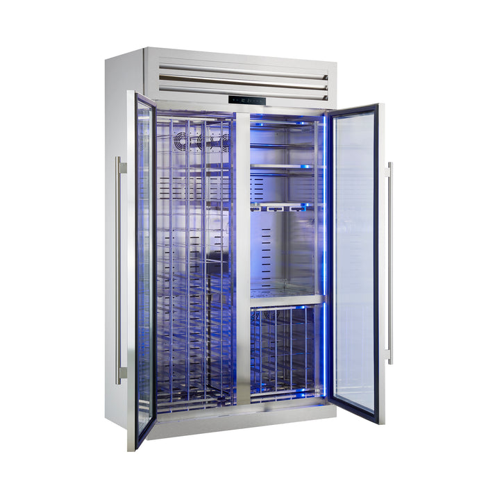 Abruzzo 48" Wine Cooler, Dual Zone, 30 cu.ft., 130 bottles, Display & Service Shelves, Stemware Racks, Rust resistant