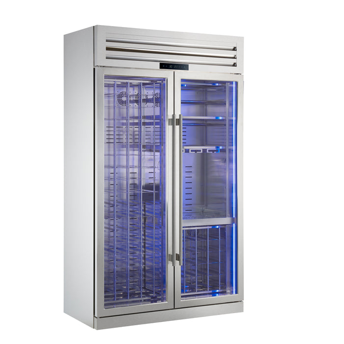 Abruzzo 48" Wine Cooler, Dual Zone, 30 cu.ft., 130 bottles, Display & Service Shelves, Stemware Racks, Rust resistant