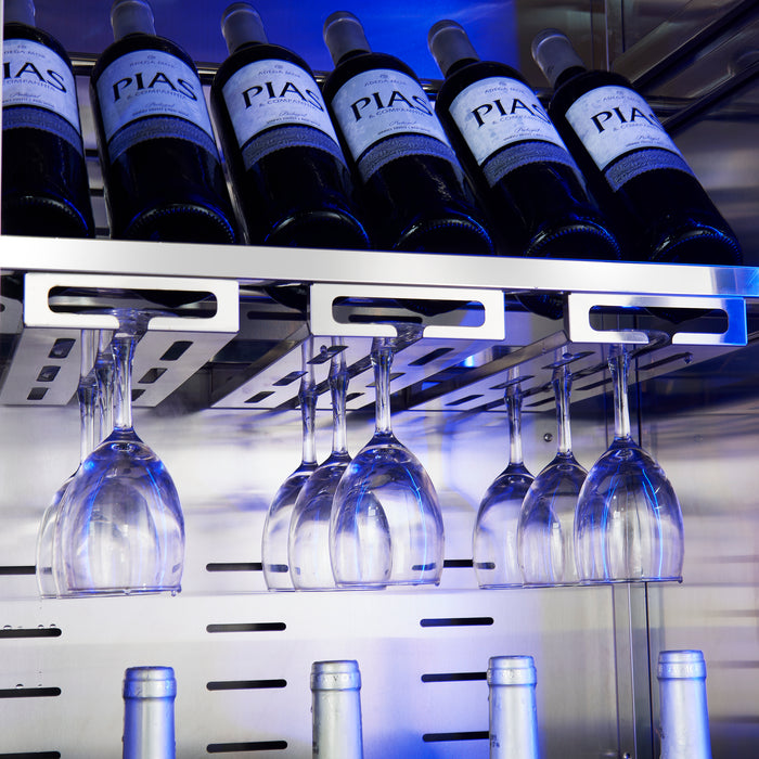 Abruzzo 48" Wine Cooler, Dual Zone, 30 cu.ft., 130 bottles, Display & Service Shelves, Stemware Racks, Rust resistant