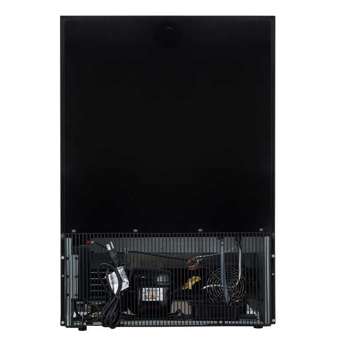 Forno Bacchino 24 Inch Wine Cooler, Black with Antique Brass Handles, with LED Lighting, Triple Glass Door, 51 Bottle Capacity, Built-In or Freestanding