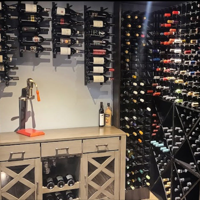 Wall Mounted Metal Rail Wine Racks