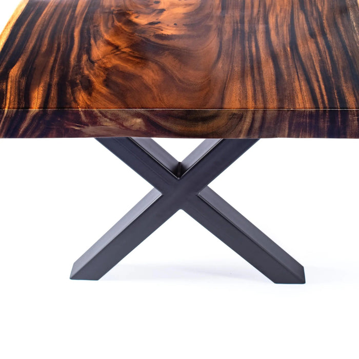 X Shape Steel Dining Table Legs Black