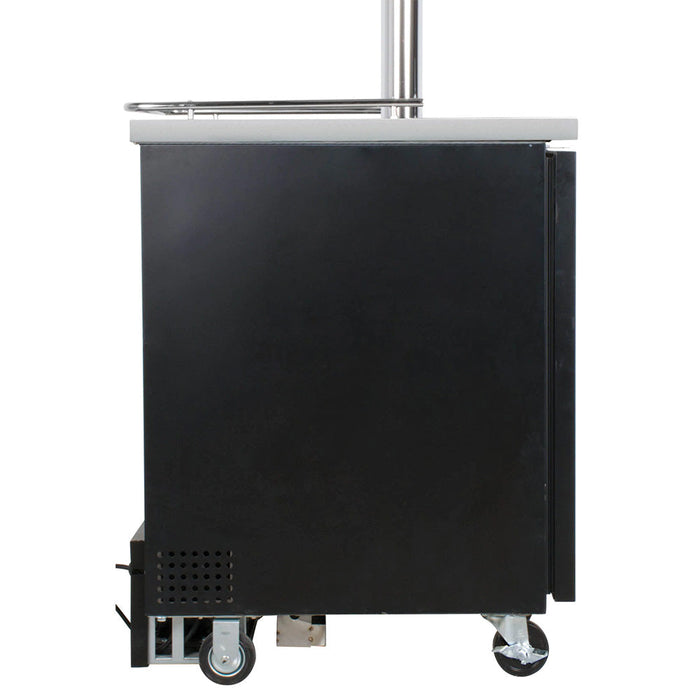 24" Wide Dual Tap Black Commercial Kegerator