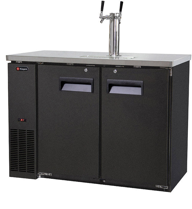 49" Wide Dual Tap Black Commercial Kegerator