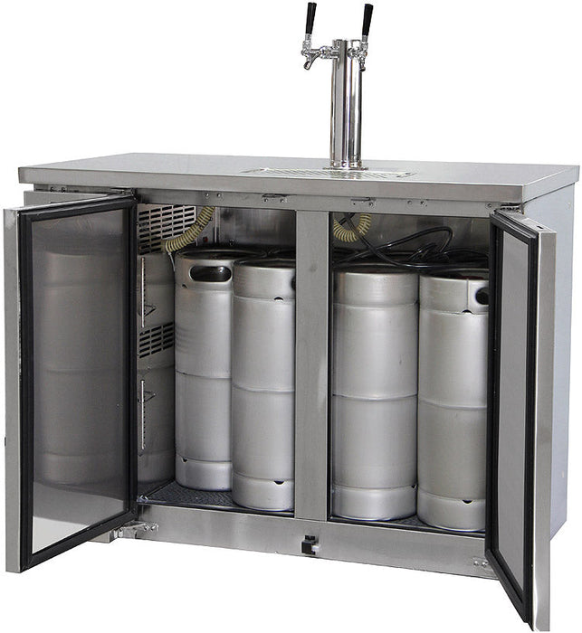 49" Wide Dual Tap All Stainless Steel Commercial Kegerator