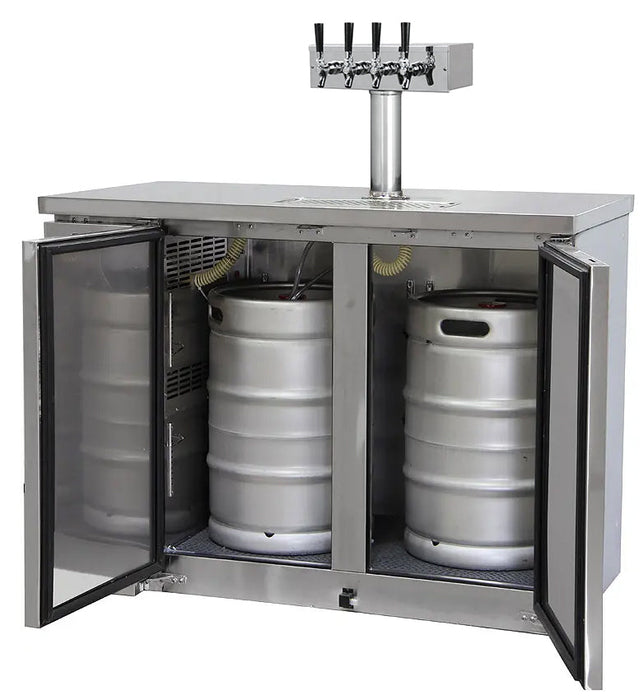 49" Wide Four Tap Stainless Steel Craft Beer Kegerator