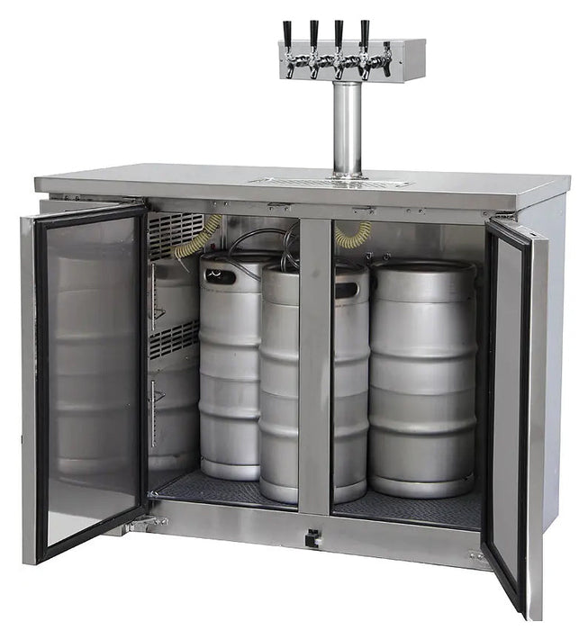 49" Wide Four Tap Stainless Steel Craft Beer Kegerator