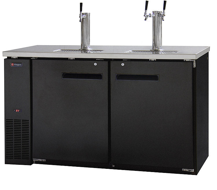 61" Wide Triple Tap Black Commercial Kegerator