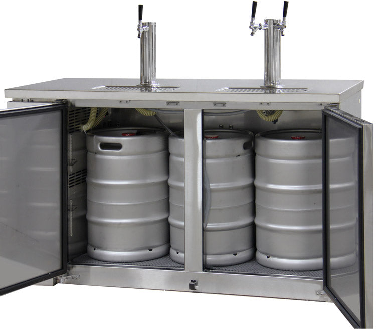 61" Wide Eight Tap Stainless Steel Craft Beer Kegerator