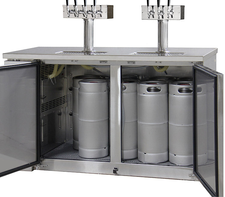 61" Wide Triple Tap Stainless Steel Commercial Kegerator