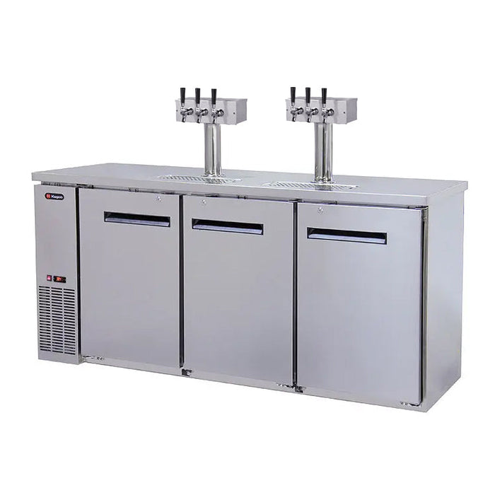 72" Wide Six Tap Stainless Steel Craft Beer Kegerator