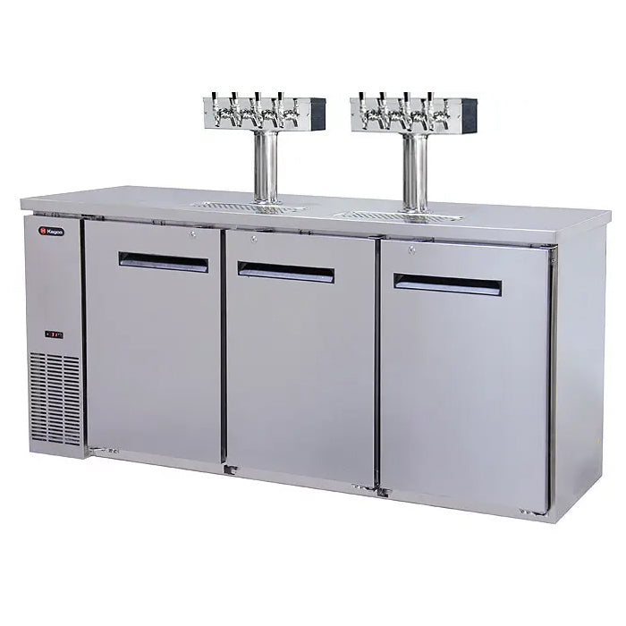 72" Wide Eight Tap Stainless Steel Craft Beer Kegerator