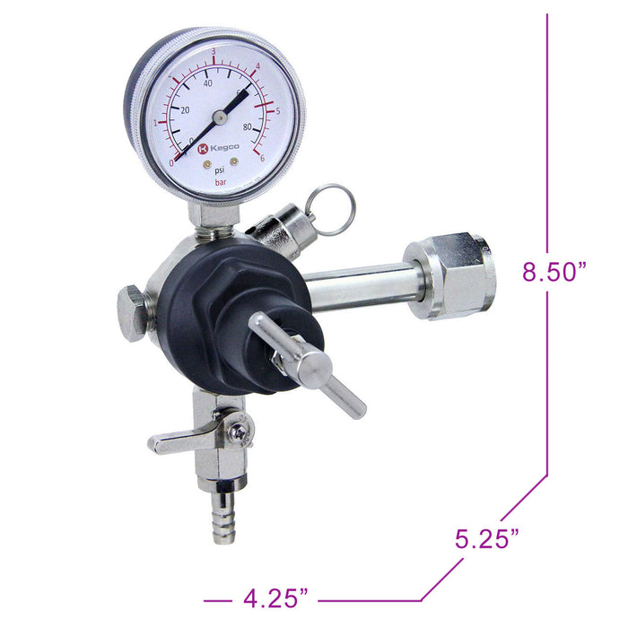 Commercial Grade Single Gauge CO2 Regulator