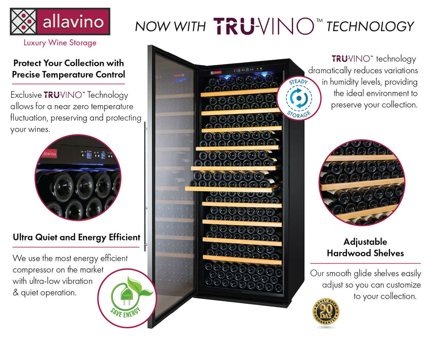 63" Wide Vite II Tru-Vino 554 Bottle Dual Zone Stainless Steel Side-by-Side Wine Refrigerator