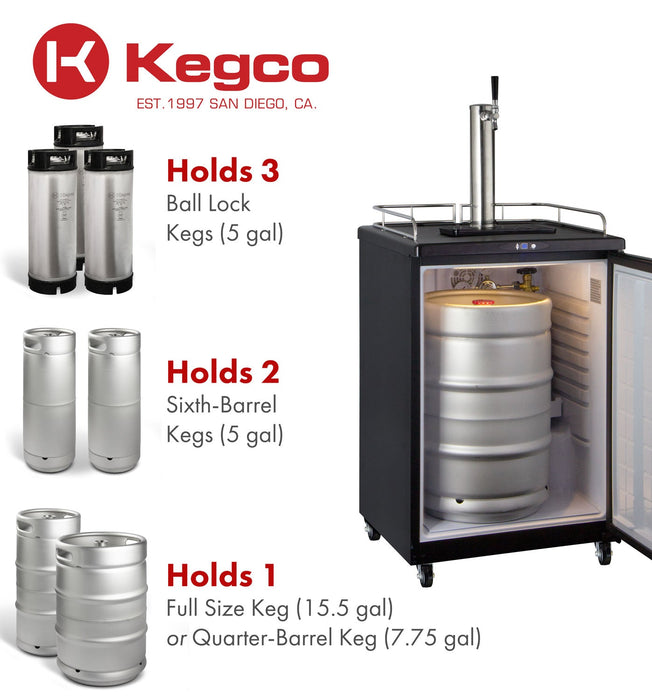 24" Wide Single Tap Stainless Steel Commercial/Residential Kegerator