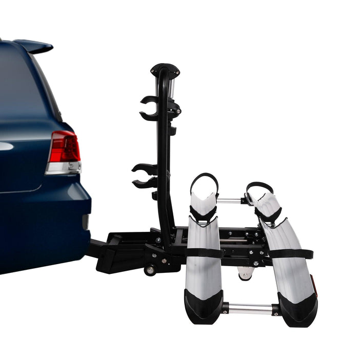 Hitch Bike Rack for 2 Bikes with Wheels Foldable Platform Style Bicycle Car Racks