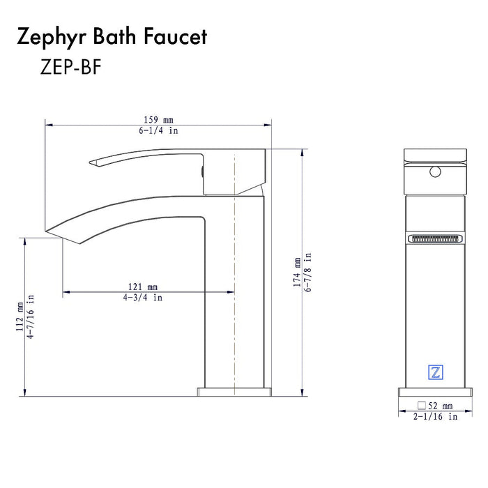 ZLINE Zephyr Single Handle Bath Faucet in Chrome (ZEP-BF-CH)