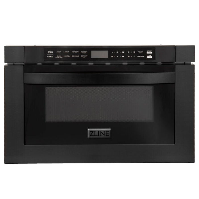 ZLINE 24 in. 1.2 Cu. Ft. Microwave Drawer In Black Stainless Steel, MWD-1-BS