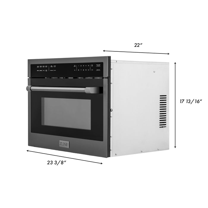 ZLINE 24 in. Built-in Convection Microwave Oven in Black Stainless Steel, MWO-24-BS