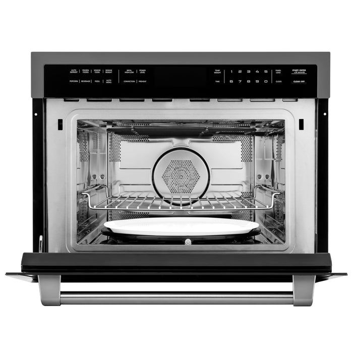 ZLINE 24 in. Built-in Convection Microwave Oven in Black Stainless Steel, MWO-24-BS