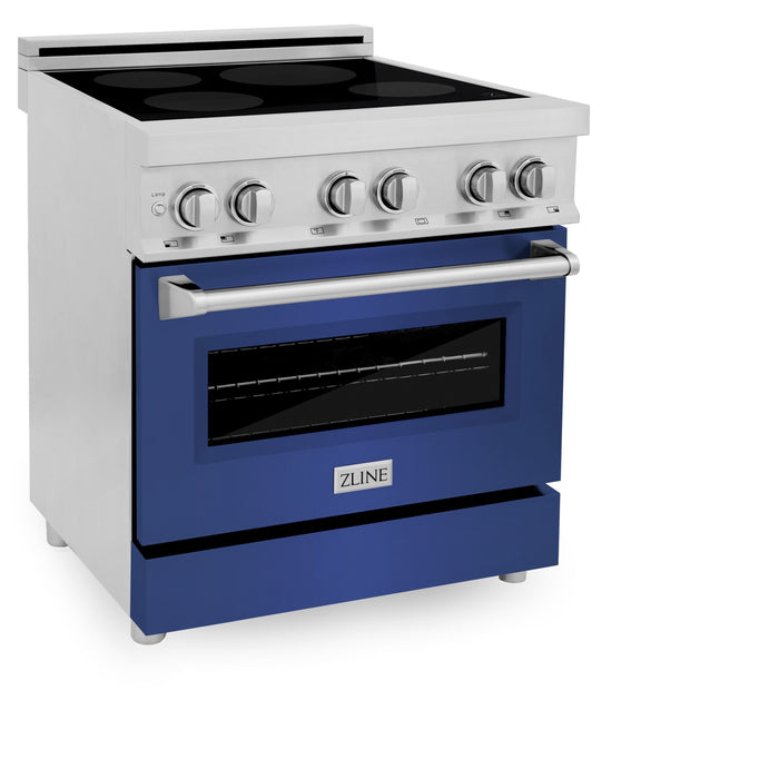 ZLINE 30 Inch 4.0 cu. ft. Induction Range with a 4 Element Stove and Electric Oven in Blue Matte, RAIND-BM-30