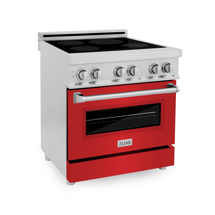 ZLINE 30 Inch 4.0 cu. ft. Induction Range with a 4 Element Stove and Electric Oven in Red Matte, RAIND-RM-30