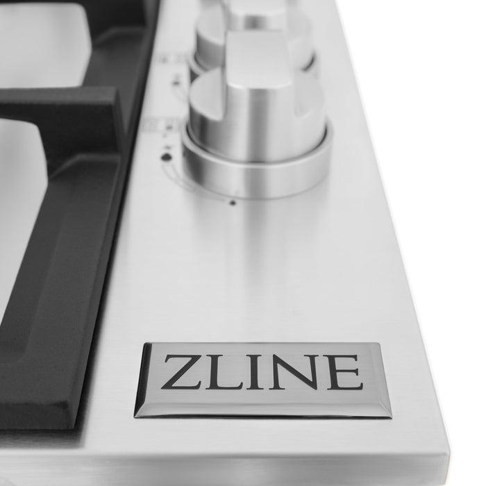 ZLINE 30 in. Stainless Steel Dropin Cooktop with 4 Gas Burners, RC30