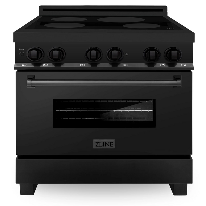 ZLINE 36" 4.6 cu. ft. Induction Range with a 5 Element Stove and Electric Oven in Black Stainless Steel, RAIND-BS-36