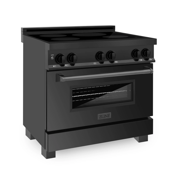 ZLINE 36" 4.6 cu. ft. Induction Range with a 5 Element Stove and Electric Oven in Black Stainless Steel, RAIND-BS-36