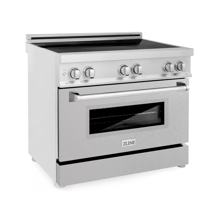 ZLINE 36 Inch 4.6 cu. ft. Induction Range with a 4 Element Stove and Electric Oven in DuraSnow® Stainless Steel, RAIND-SN-36