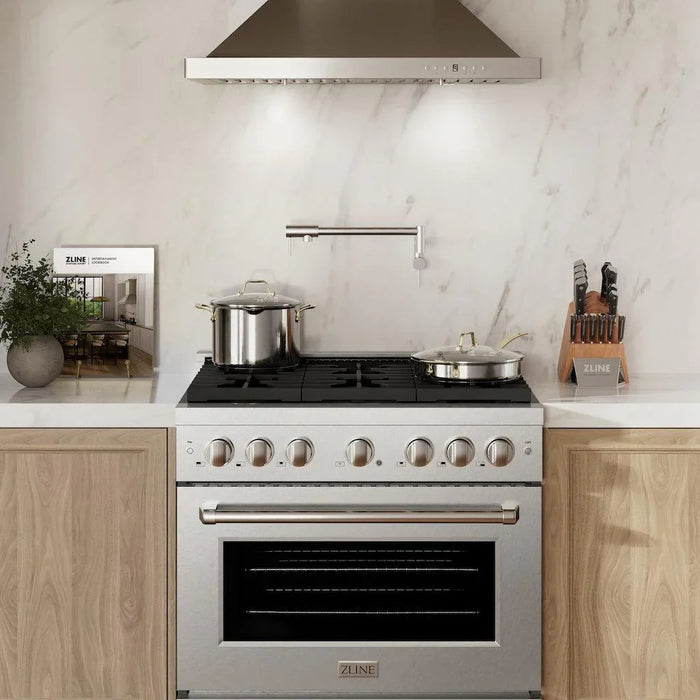 ZLINE Paramount 36" Gas Range with Convection Oven and 6 Burners in DuraSnow® Stainless Steel, SGRS-36