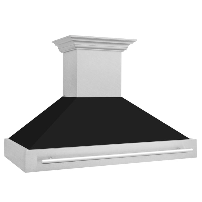 ZLINE 48 In. DuraSnow® Stainless Steel Range Hood with Black Matte Shell, 8654SNX-BLM-48