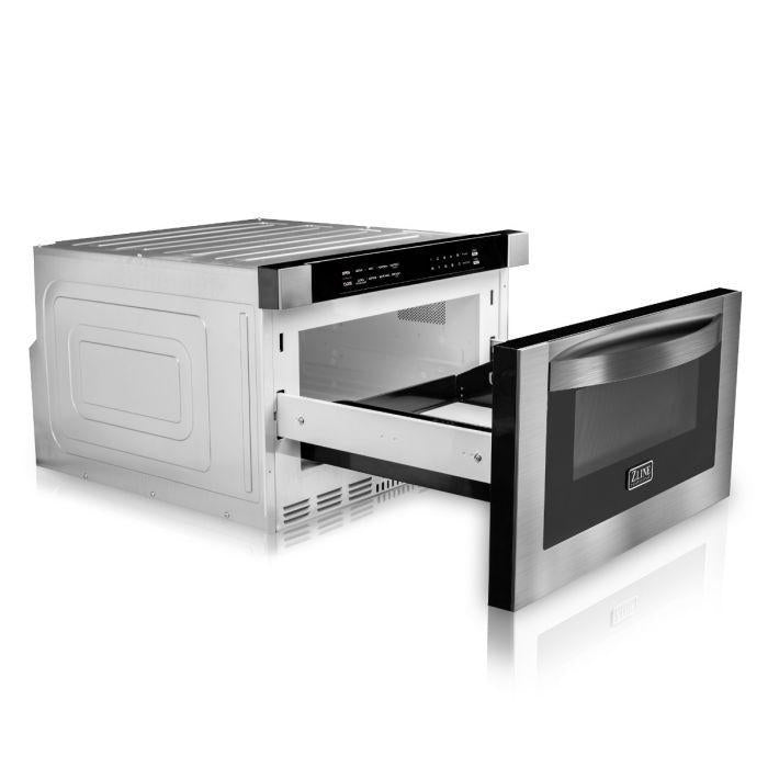 ZLINE 5-Piece Appliance Package - 60 In. Range, Range Hood, Refrigerator, Microwave and Dishwasher in Stainless Steel, 5KPR-RARH60-MWDWV