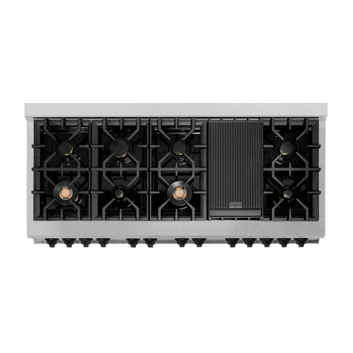 ZLINE 60 Inch Autograph Edition Dual Fuel Range in Stainless Steel with Matte Black Accents, RASZ-60-MB