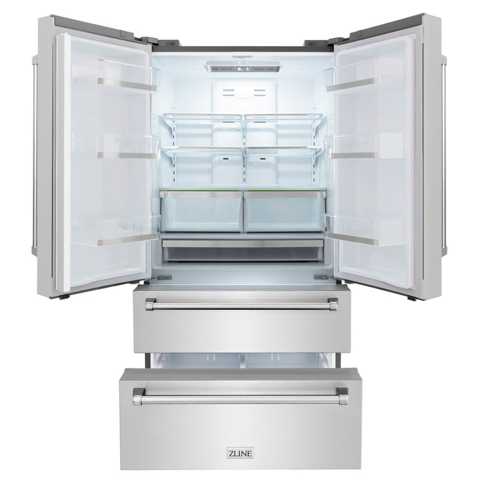 ZLINE Appliance Package - 30" Dual Fuel Range, Range Hood, Microwave Drawer, Top Touch Control Dishwasher, Refrigerator, 5KPR-RARH30-MWDWM