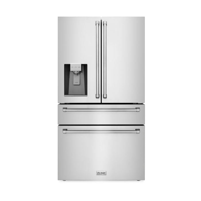 ZLINE Appliance Package - 30" Gas Range, Range Hood, Refrigerator with Water & Ice Dispenser, Dishwasher, 4KPRW-SGRRH30-DWV