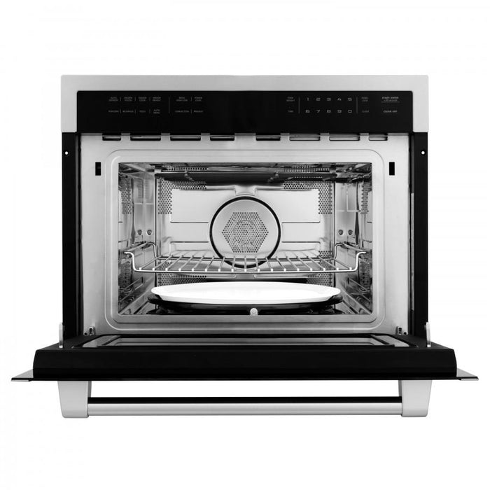 ZLINE Appliance Package - 30 In. Gas Range, Range Hood, Microwave Oven in Stainless Steel, 3KP-RGRHMWO-30