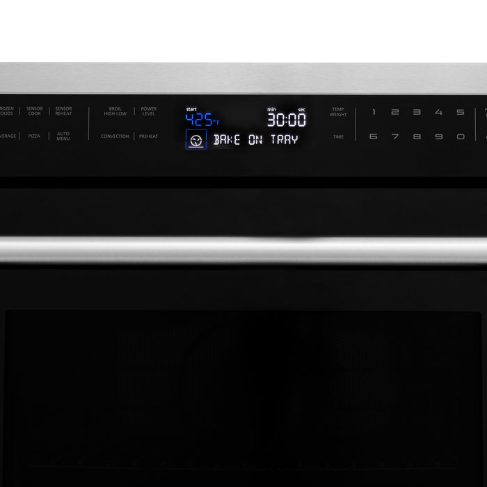 ZLINE Appliance Package - 30 In. Rangetop, Wall Oven, Refrigerator and Microwave Oven in Stainless Steel, 4KPR-RT30-MWAWS