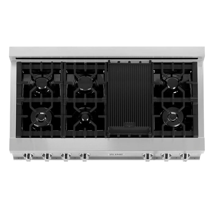 ZLINE Appliance Package - 30" Professional Double Wall Oven, 48" Rangetop, Range Hood In Stainless Steel, 3KP-RTRH48-AWD