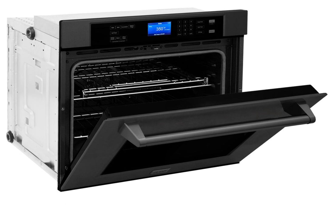 ZLINE Appliance Package - 30" Rangetop, Range Hood, Refrigerator, Dishwasher, Wall Oven in Black Stainless