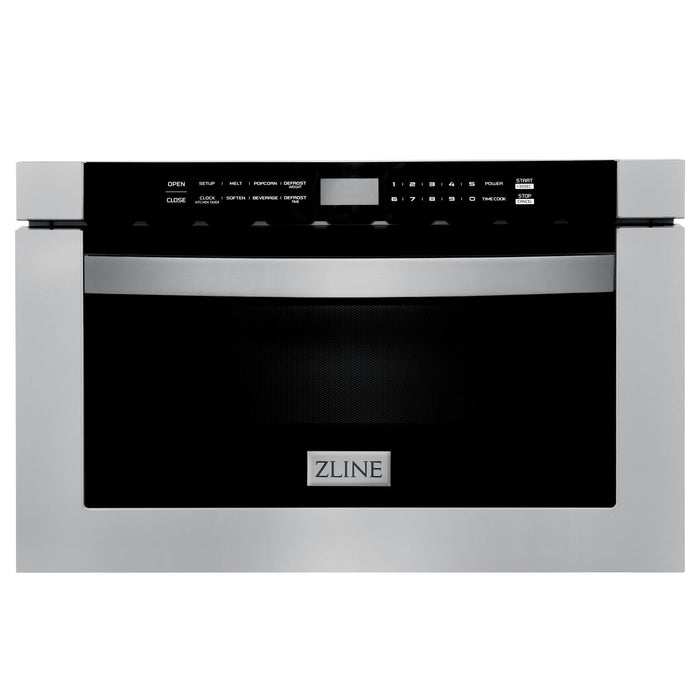 ZLINE Appliance Package - 36" Dual Fuel Range, Range Hood, Microwave, Dishwasher, Refrigerator with Water and Ice Dispenser, 5KPRW-RARH36-MWDWV