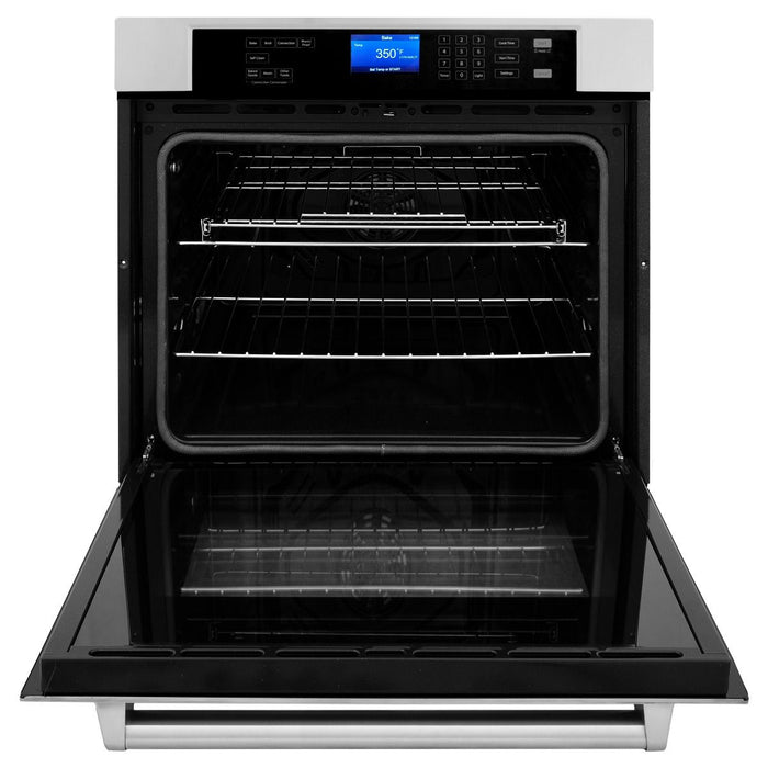 ZLINE Appliance Package - 36 In. Rangetop, 30 In. Wall Oven, Refrigerator and 30 In. Microwave Oven in Stainless Steel, 4KPR-RT36-MWAWS