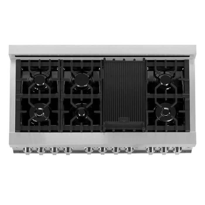 ZLINE Appliance Package - 48 in. Dual Fuel Range, 48 in. Range Hood, 2KP-RARH48