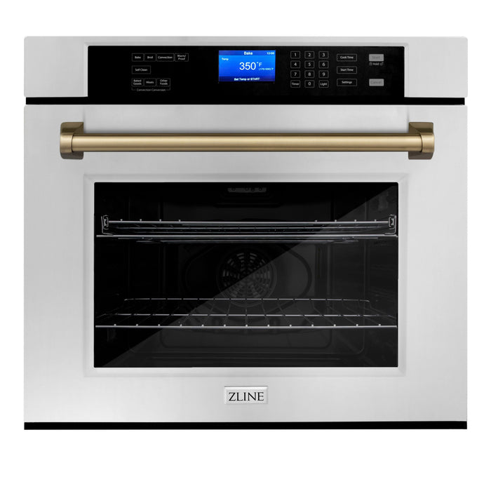 ZLINE Autograph Bronze Package - 48" Rangetop, 48" Range Hood, Dishwasher, Refrigerator, Microwave Drawer, Wall Oven