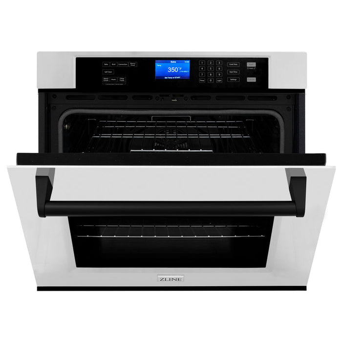 ZLINE Autograph Matte Black Package - 36" Rangetop, 36" Range Hood, Dishwasher, Refrigerator, Microwave Drawer, Wall Oven